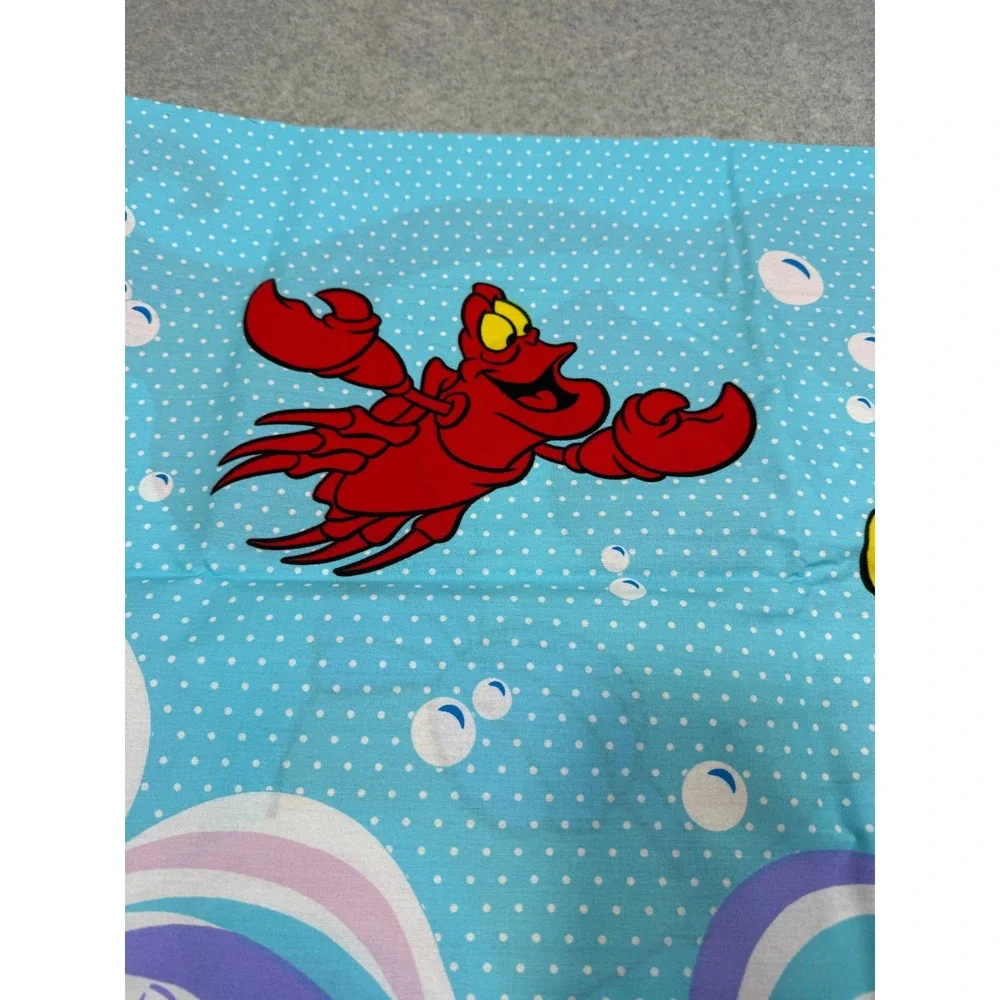 Vintage Disney Little Mermaid Ariel Flounder Sebastian Pillowcase Made in USA